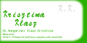 krisztina klasz business card